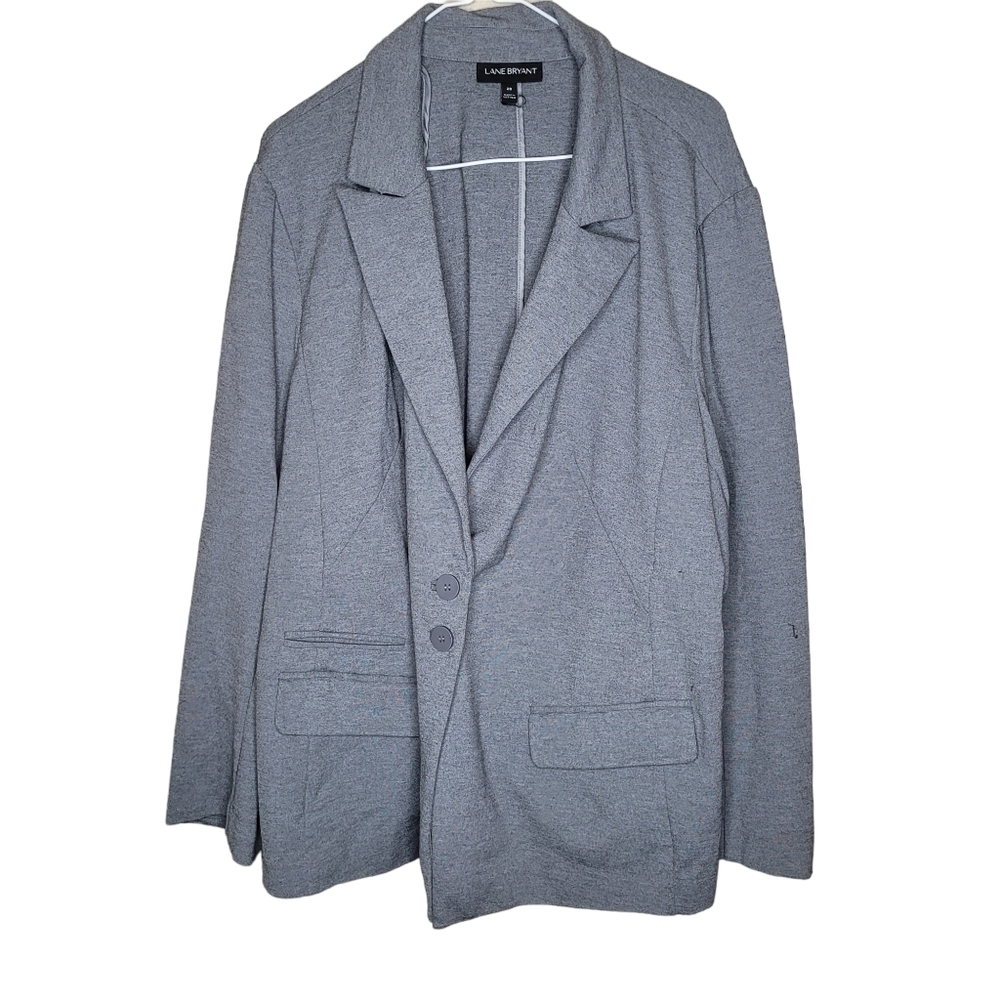 Lane Bryant Grey soft women's jacket blazer size 28 office career - Picture 4 of 9